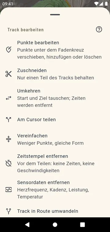 Einen Track bearbeiten: zuschneiden, teilen, umkehren, zusammenführen