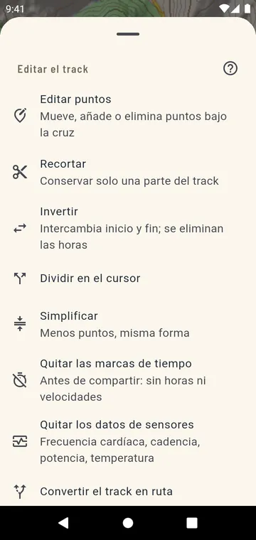 Editar un track: recortar, dividir, invertir, unir