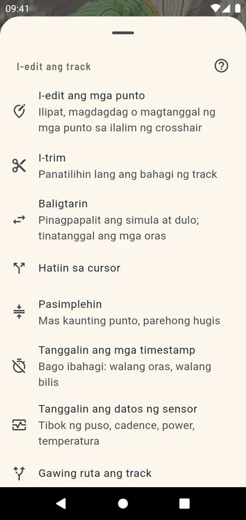 Pag-edit ng track: i-trim, hatiin, baligtarin, pagsamahin