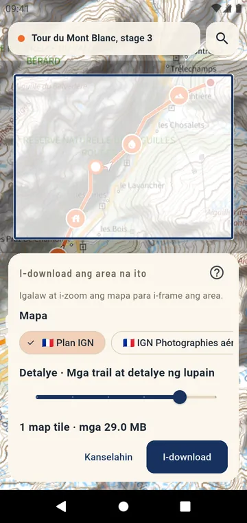 Pag-download ng area ng opisyal na mapa para magamit offline
