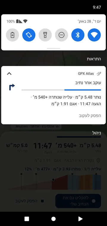 חץ הפנייה וההתקדמות שלך בהתראה