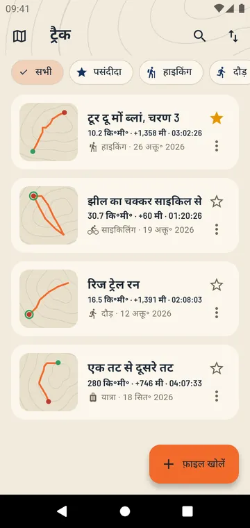 आपके ट्रैक, उनकी दूरी और चढ़ाई के साथ
