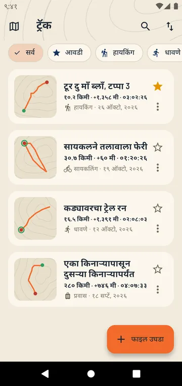 तुमचे ट्रॅक, त्यांच्या अंतर आणि चढासह