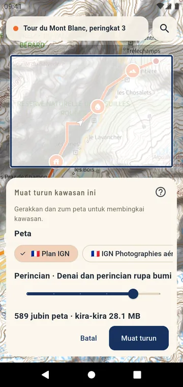 Memuat turun kawasan peta rasmi untuk kegunaan luar talian