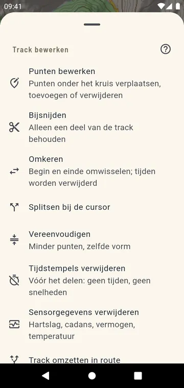 Een track bewerken: bijsnijden, splitsen, omkeren, samenvoegen