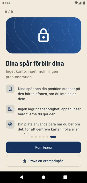 Inget konto, inget moln: dina spår stannar i telefonen