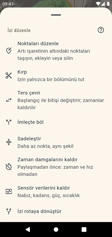 Bir izi düzenlemek: kırp, böl, ters çevir, birleştir